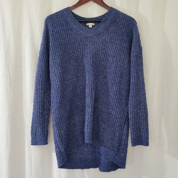 GAP V-Neck Knit Sweater in Blue & White Women's Size M - Picture 1 of 7